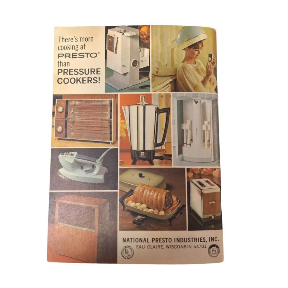 Presto Pressure Cooker Recipe  Book Instructions 1960s Stew Soup Canning Vintage